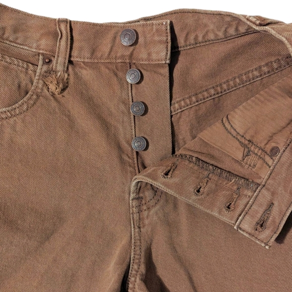 We The Free Makai Distressed Cutoff Shorts Womens Size 26 Brown Washed Chocolate - Picture 7 of 16